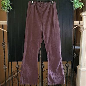 Women Within Plus Size-Tall Brown Wide Leg Fineline Jeans (28W Tall)